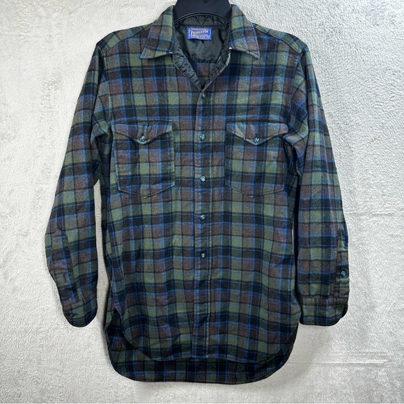 Pendleton Other - Vintage Pendleton Flannel Shirt 1960 Wool Green Plaid Men’s Size 15 (M) Gorpcore